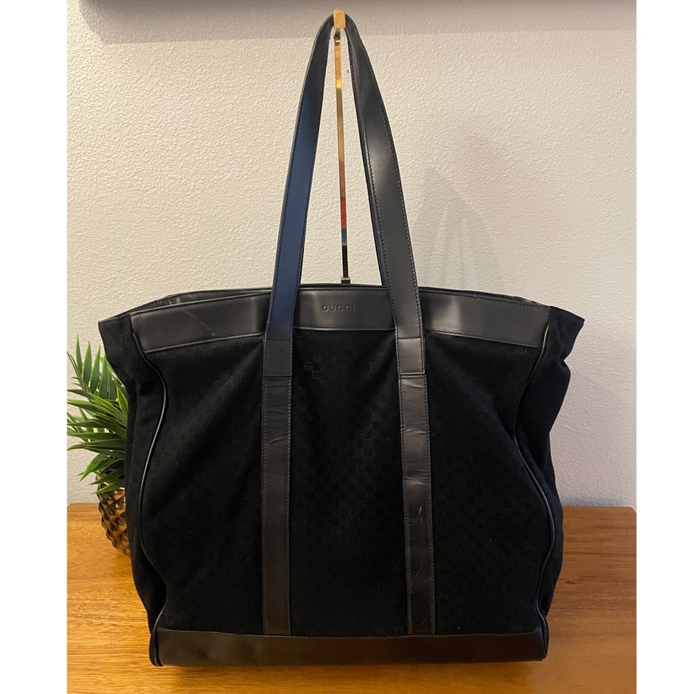 GUCCI Large Textile Leather Logo Bag 💯 AUTHENTIC